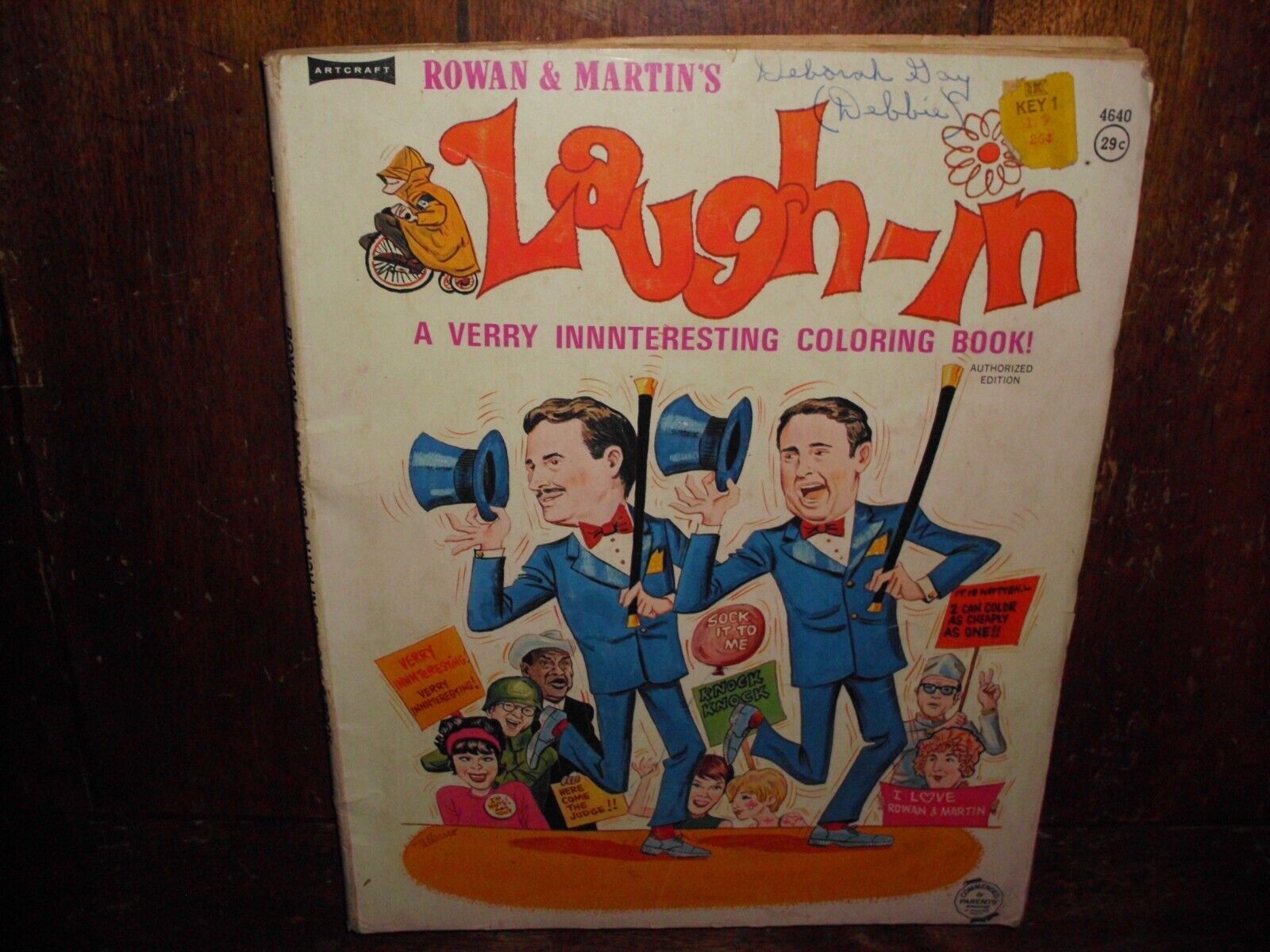 VINTAGE LAUGH-IN COLORING BOOK WHITMAN RARE ROWAN & MARTIN NBC TV USED 1968