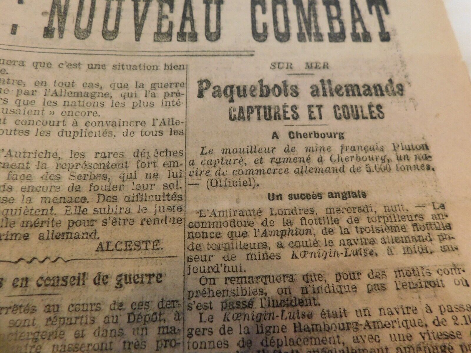 487 WWI German INVASION Belgium England will Fight PARIS NEWS August 1914