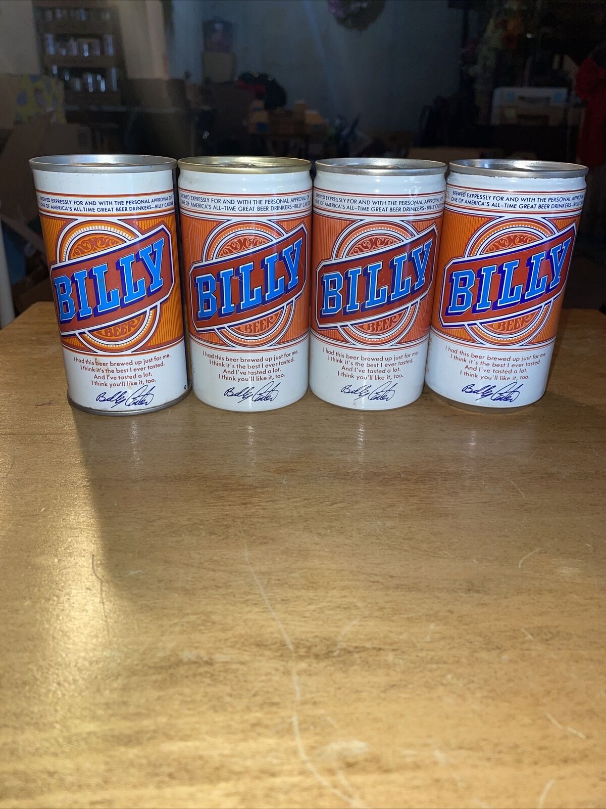 4 Different Billy  Beer Cans