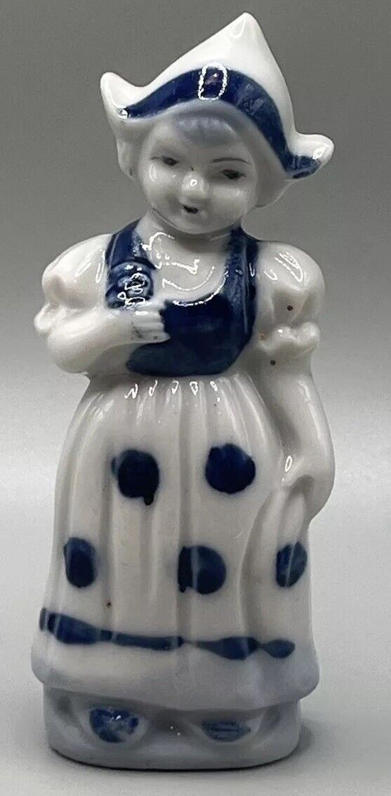 Vintage Dutch Girl Blue And White Figurine Made In Japan