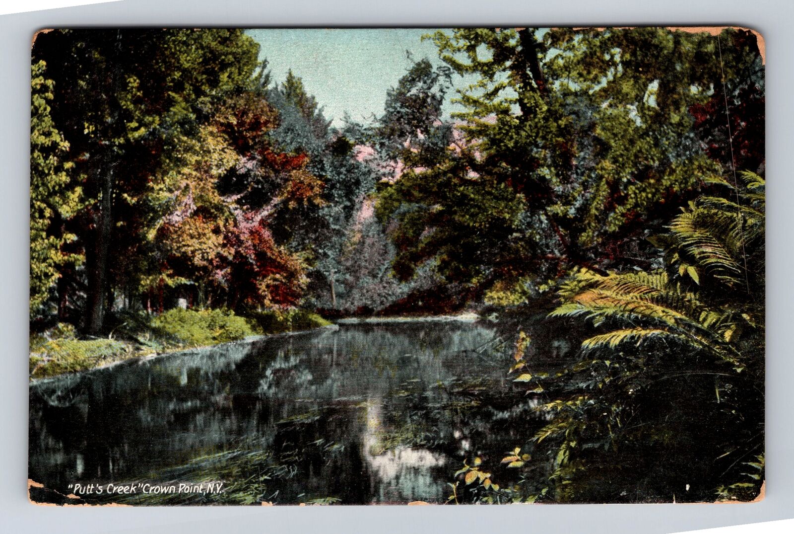 Crown Point NY- New York, Putt\'s Creek, Antique, Vintage c1910 Souvenir Postcard