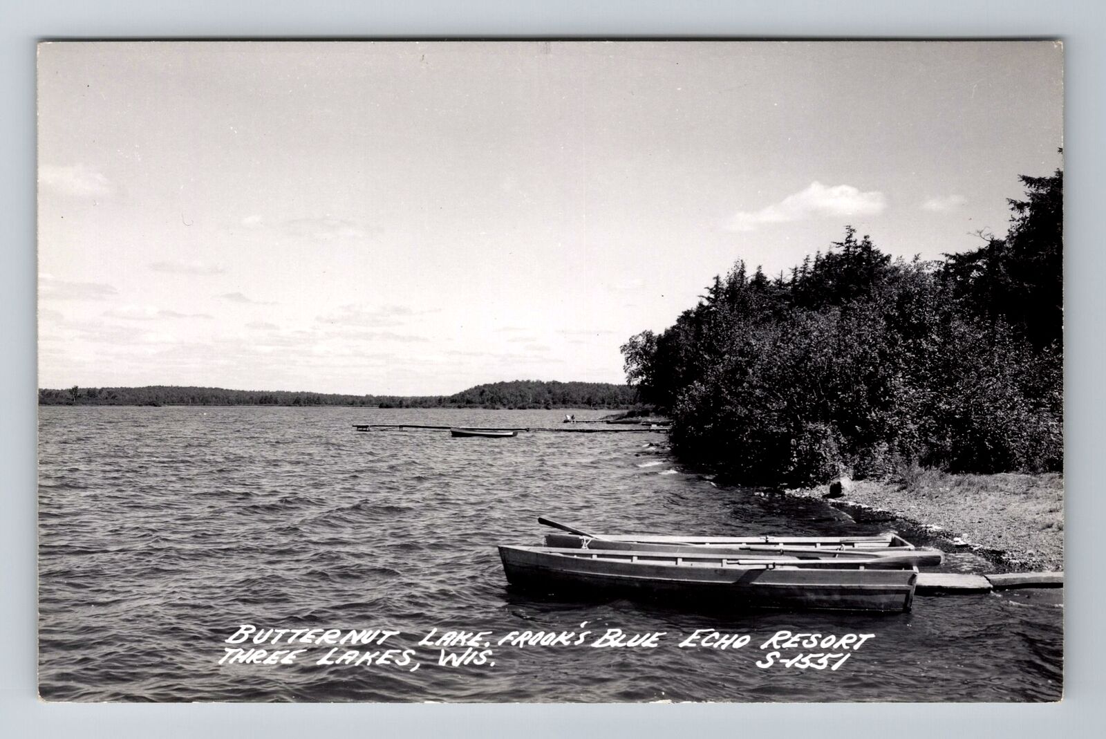 Three Lakes WI-Wisconsin, RPPC: Frook\'s Blue Echo Resort, Vintage Postcard