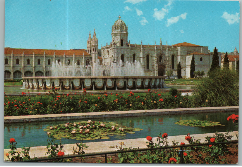 Vintage Postcard Imperio Square Jeronimo\'s Monastery Lisbon Portugal