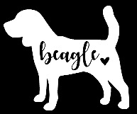 Beagle love funny vinyl decal car bumper sticker 117