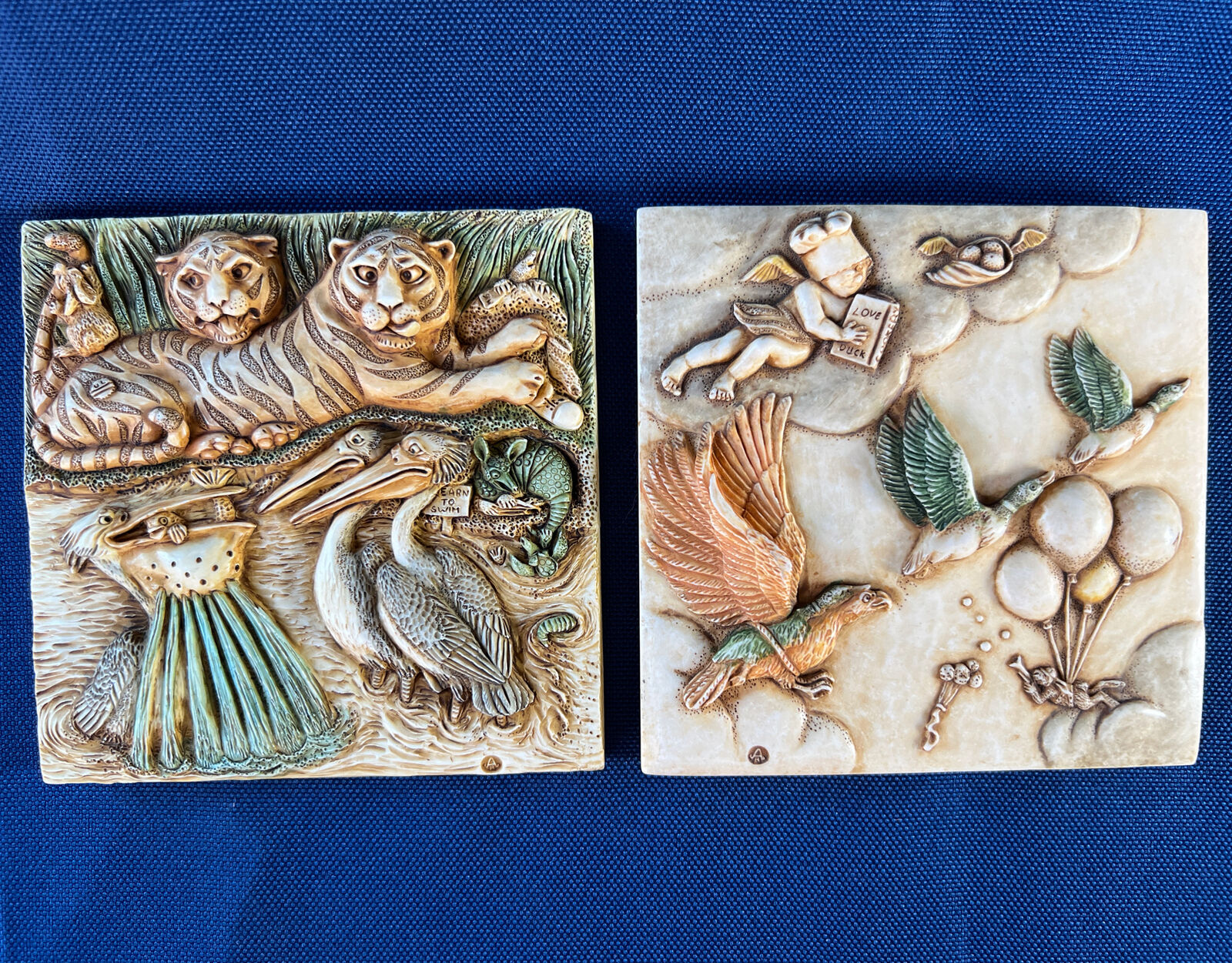Harmony Kingdom Picturesque Tiles Noah\'s Park -Set of 2~Sky Master & Pelican Bay