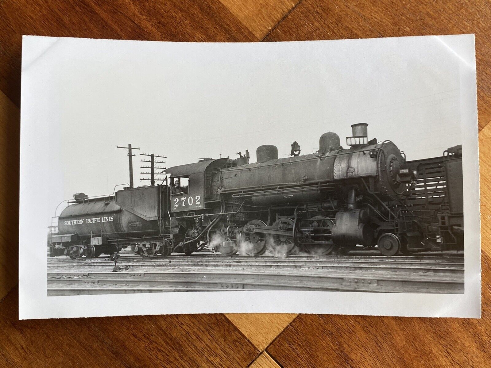 Southern Pacific Railroad Train Engine Locomotive No. 2702 Antique Photo