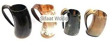 Sifaat World (SET of 4) Handicraft Viking Medium & Large Drinking Horn Mug GIFT