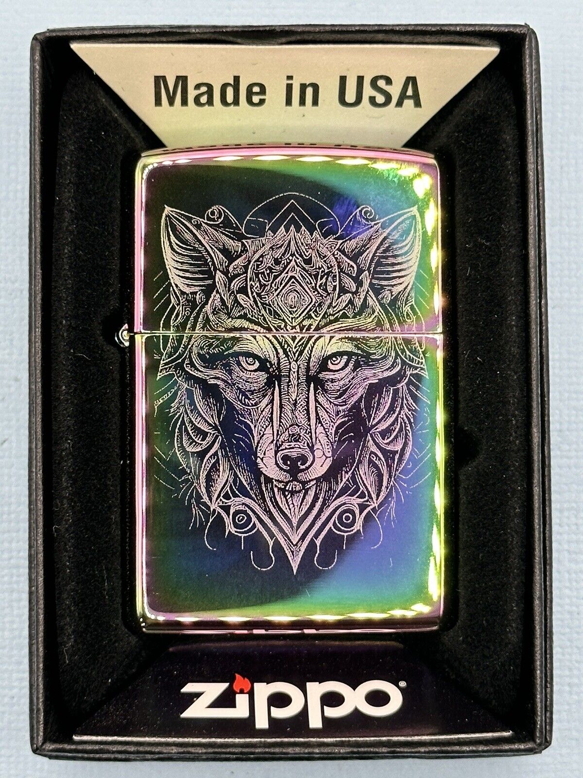 Wolf Design 46176 Spectrum Rainbow Zippo Lighter NEW