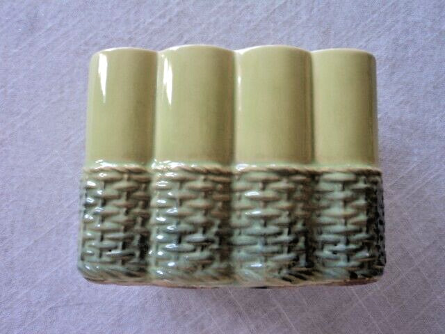 1956 McCOY LIME WITH GREEN BASKET WEAVE, HARMONY LINE, PERFECT FOR BAMBOO PLANT