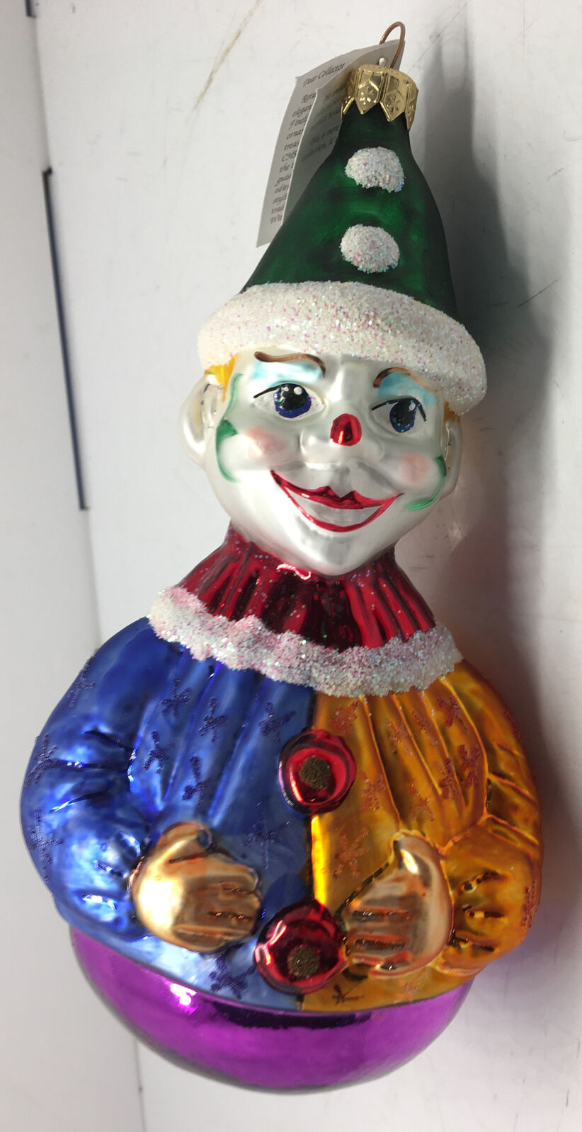 christopher radko christmas ornaments willy wobble clown 8x4”