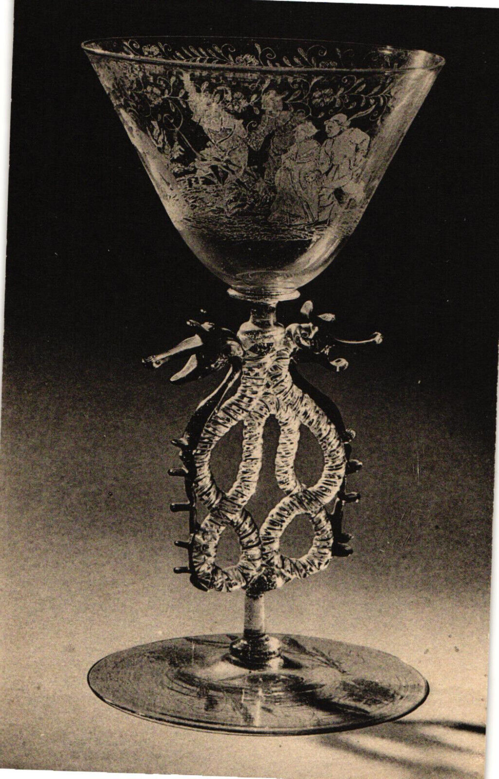 Vintage Unposted Postcard WINGED WINE GLASS LATE 17TH CENTURY CORNING GLASS NY