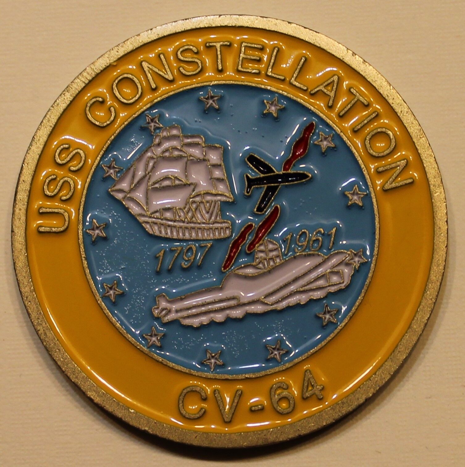USS CONSTELLATION CV-64 Aircraft Carrier Navy Challenge Coin               