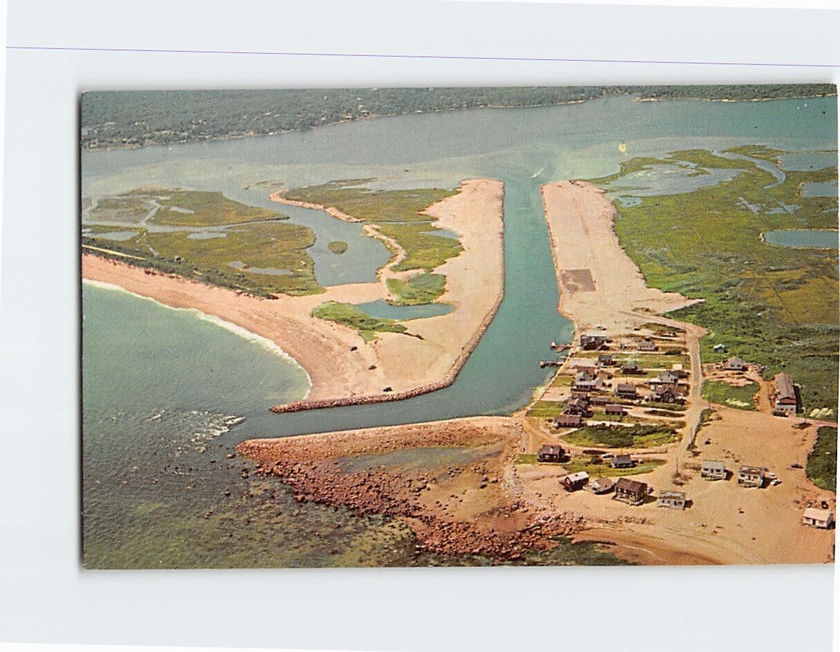 Postcard Aerial View Quonochontaug & Charlestown Rhode Island USA