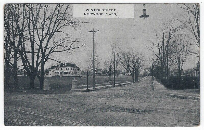 Norwood, Massachusetts, Vintage Postcard View of Winter Street