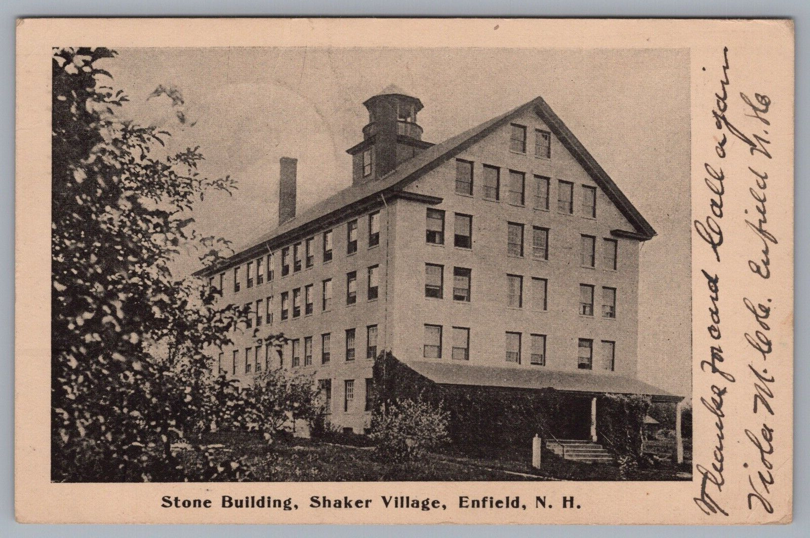 Stone Building Shaker Village Enfield New Hampshire Postcard