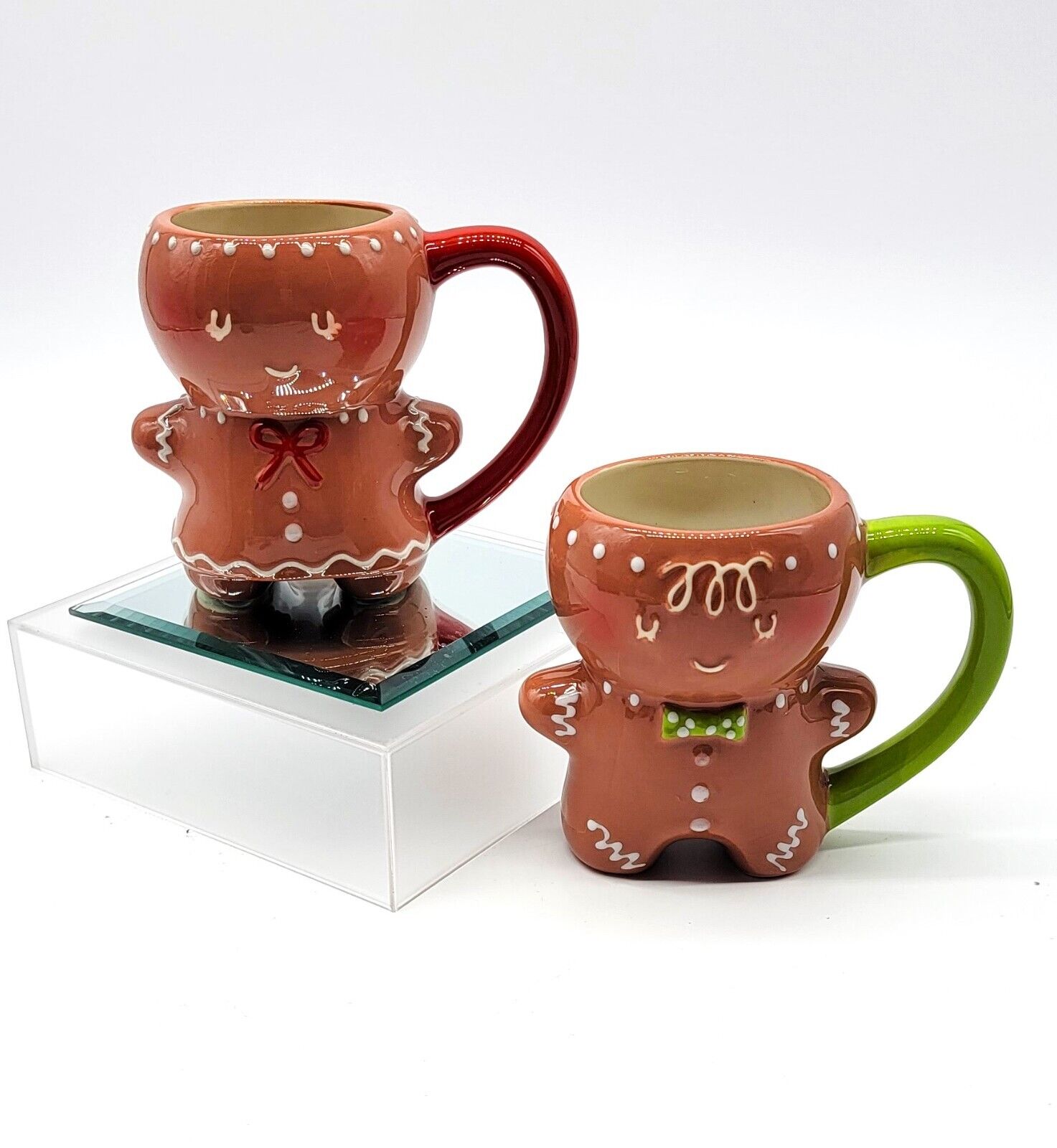 Pair of Threshold Gingerbread Boy and Gingerbread Girl Cute Holiday Ceramic Mugs