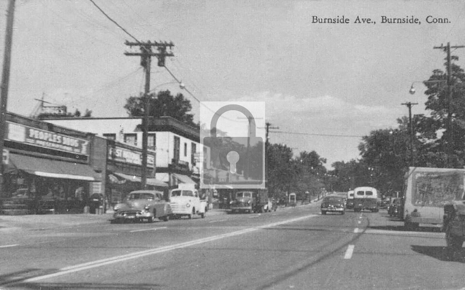 Street View Burnside Ave East Hartford Connecticut CT Reprint Postcard