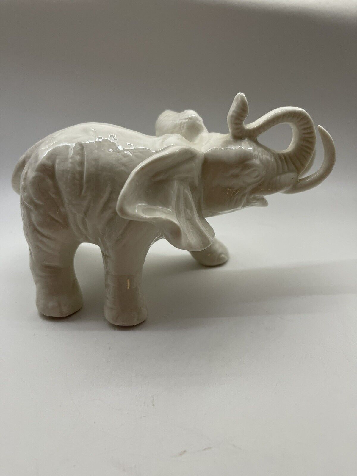 Vintage Ardalt White Elephant Figurine Lenwile China Handmade