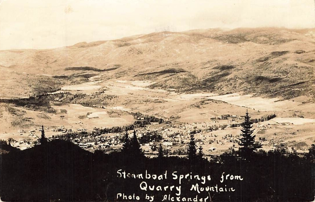 RPPC Aerial View From Quarry Mountain Steamboat Springs CO Real Photo P544