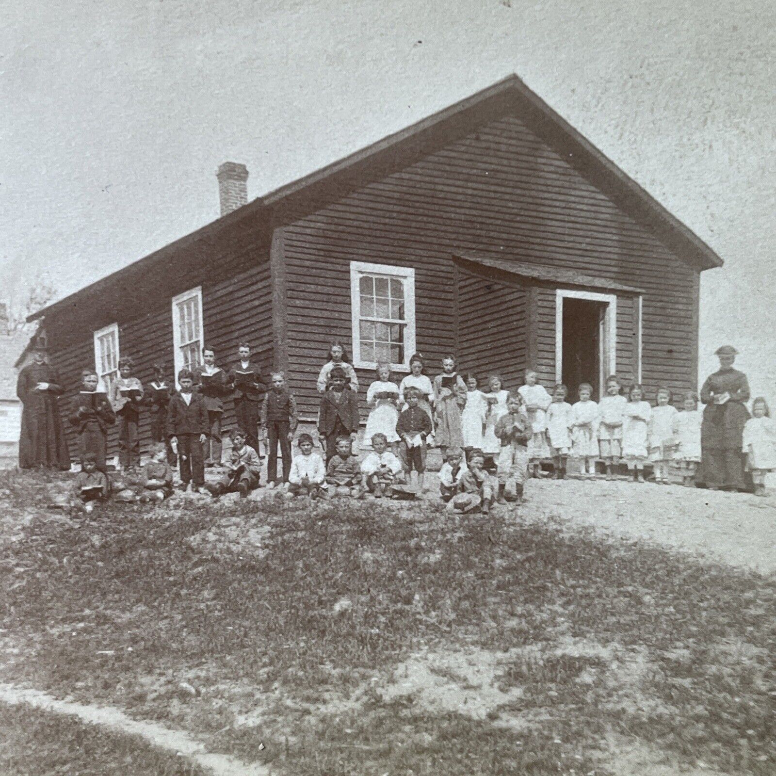 Antique 1870s Cramahe Public School Colborne Ontario Stereoview Photo Card Q2265