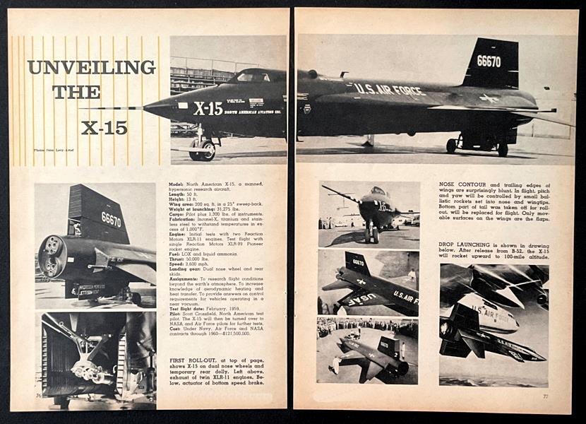“Unveiling the X-15” 1959 test flight pictorial North American/NASA rocket plane
