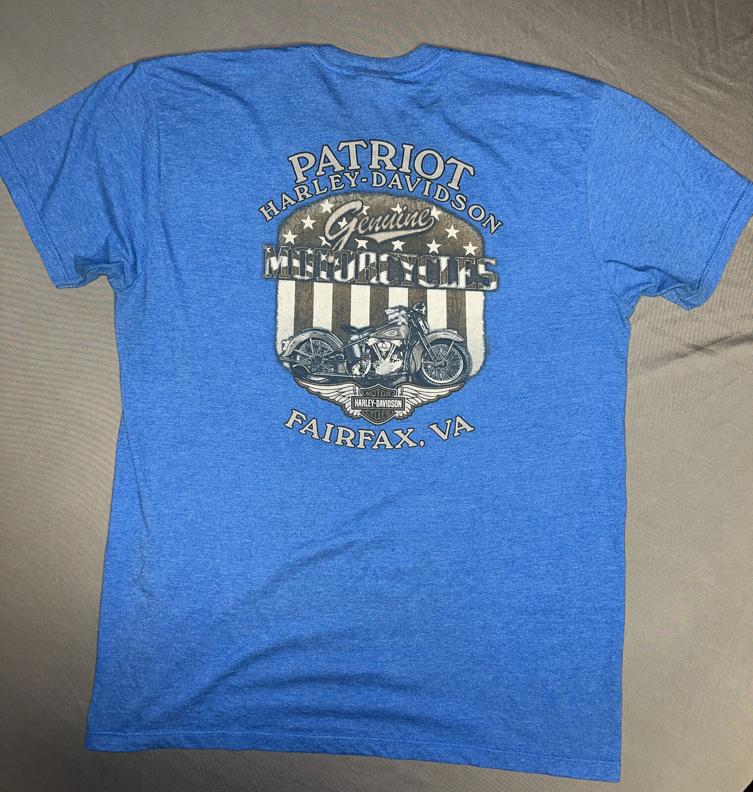 Harley Davison T Shirt Fairfax VA Blue Size Large 2016