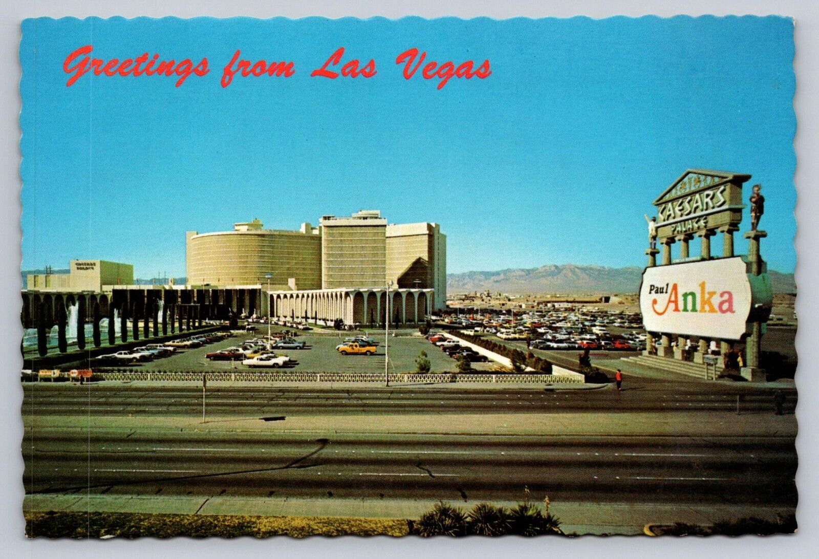 Postcard Nevada Las Vegas Greetings Caesar\'s Palace Paul Anka 6 x 4  E722