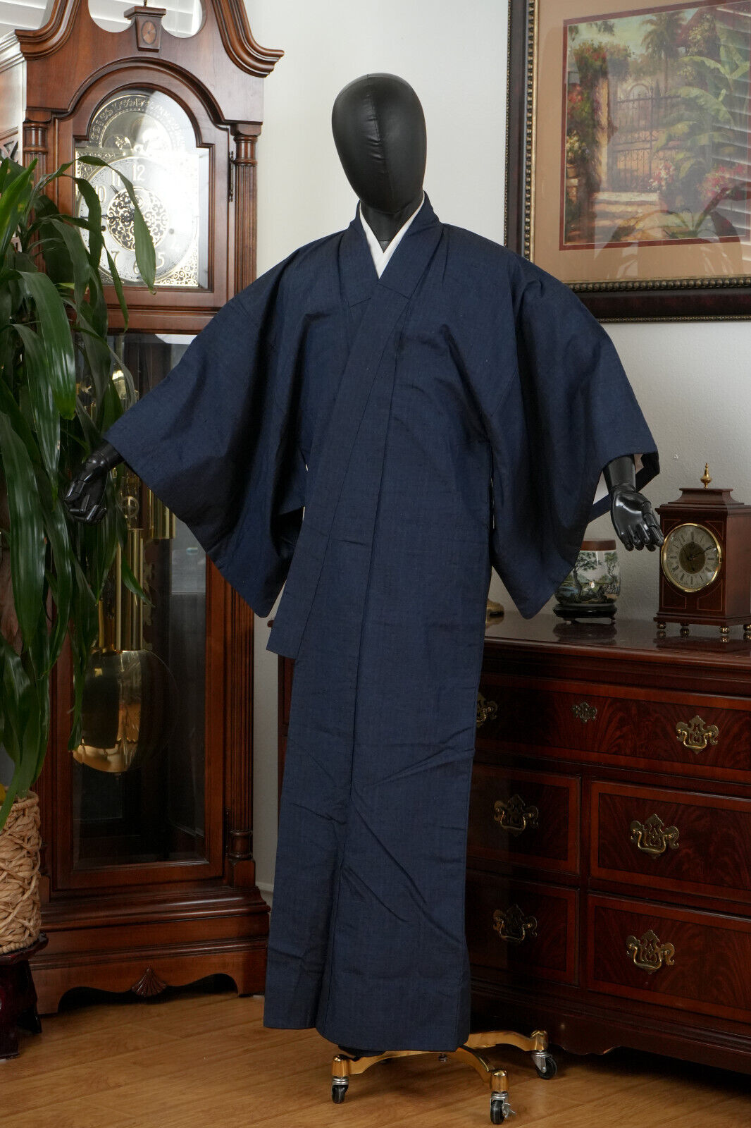 DEAR VANILLA JAPANESE KIMONO MEN'S ROBE GOWN AUTHENTIC JAPAN VINTAGE SAMURAI