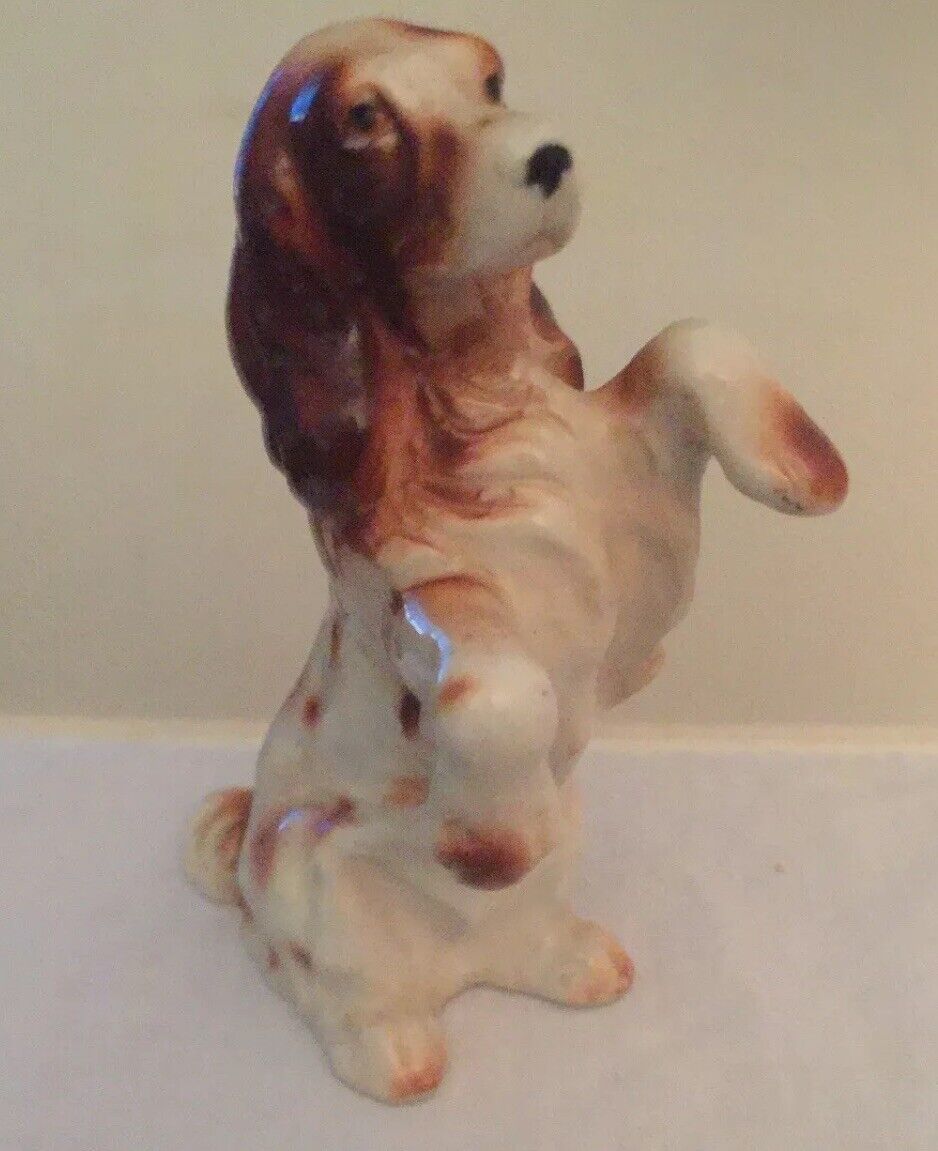 Vintage 1940’s IRISH SETTER Dog Porcelain Figurine Japan 4.25” x 3” Hand Painted