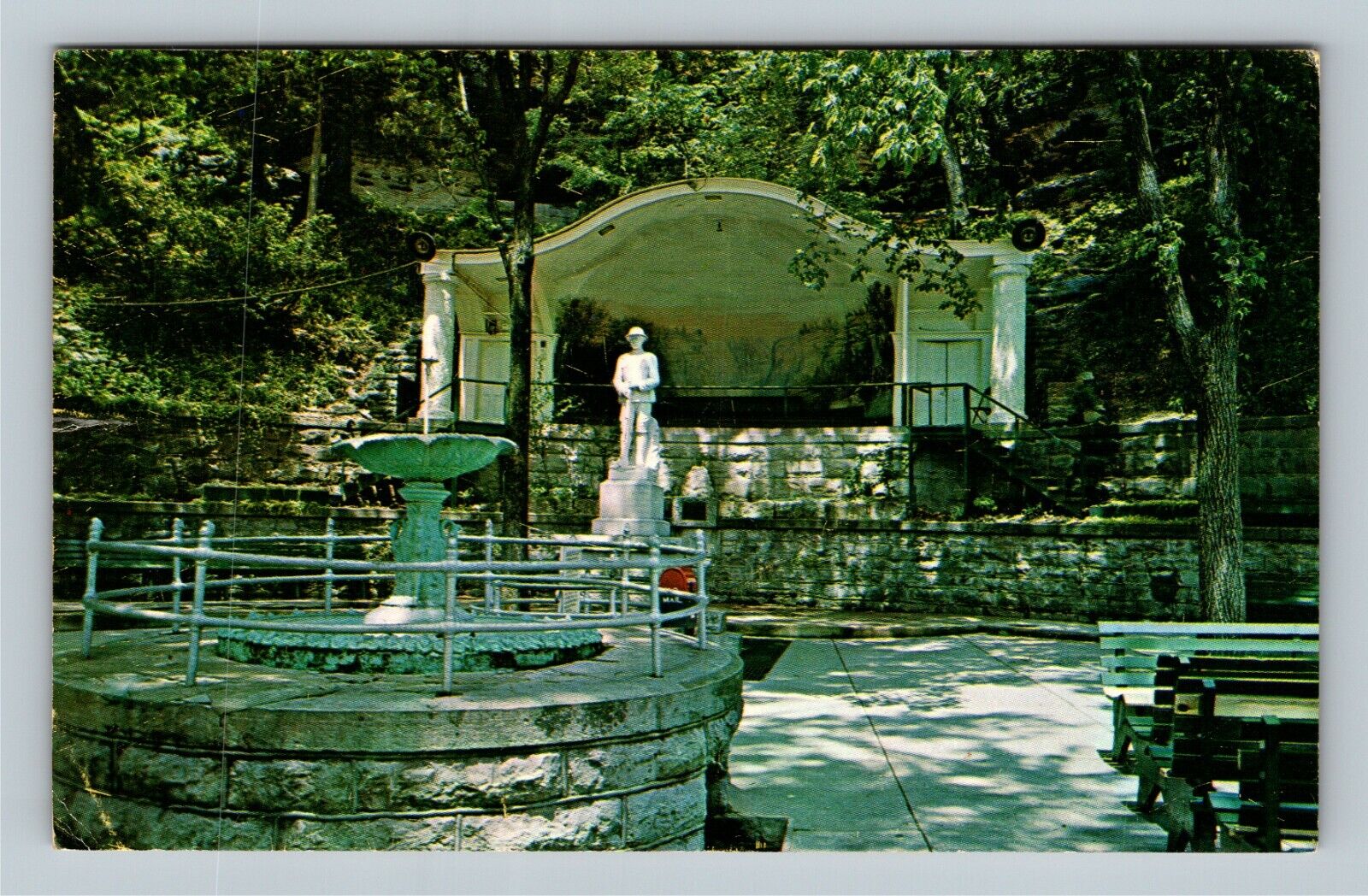 Eureka Springs AR, Basin Spring Park, Arkansas Vintage Postcard