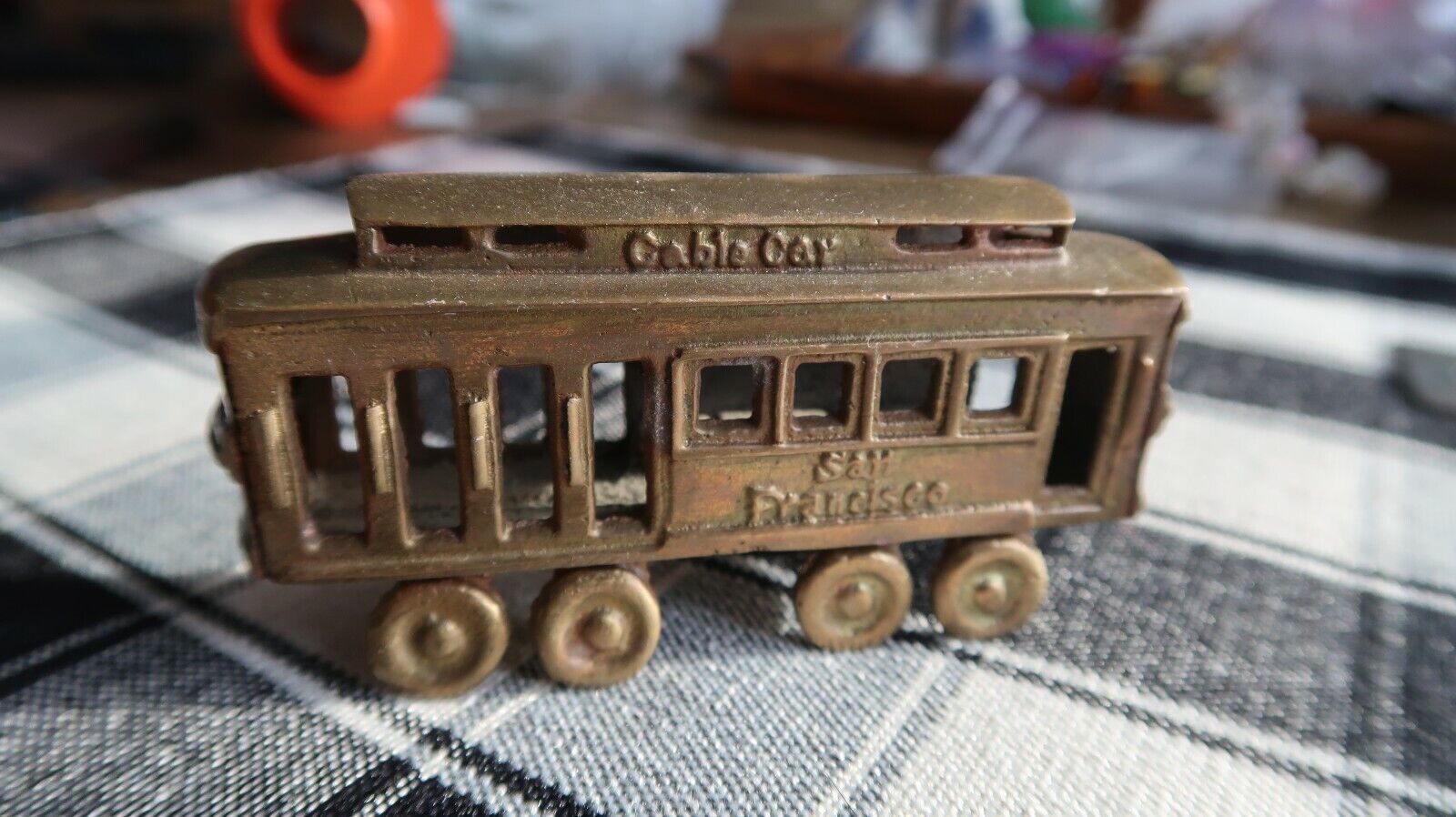Vintage San Francisco Brass Cable Car Paperweight 3.25\