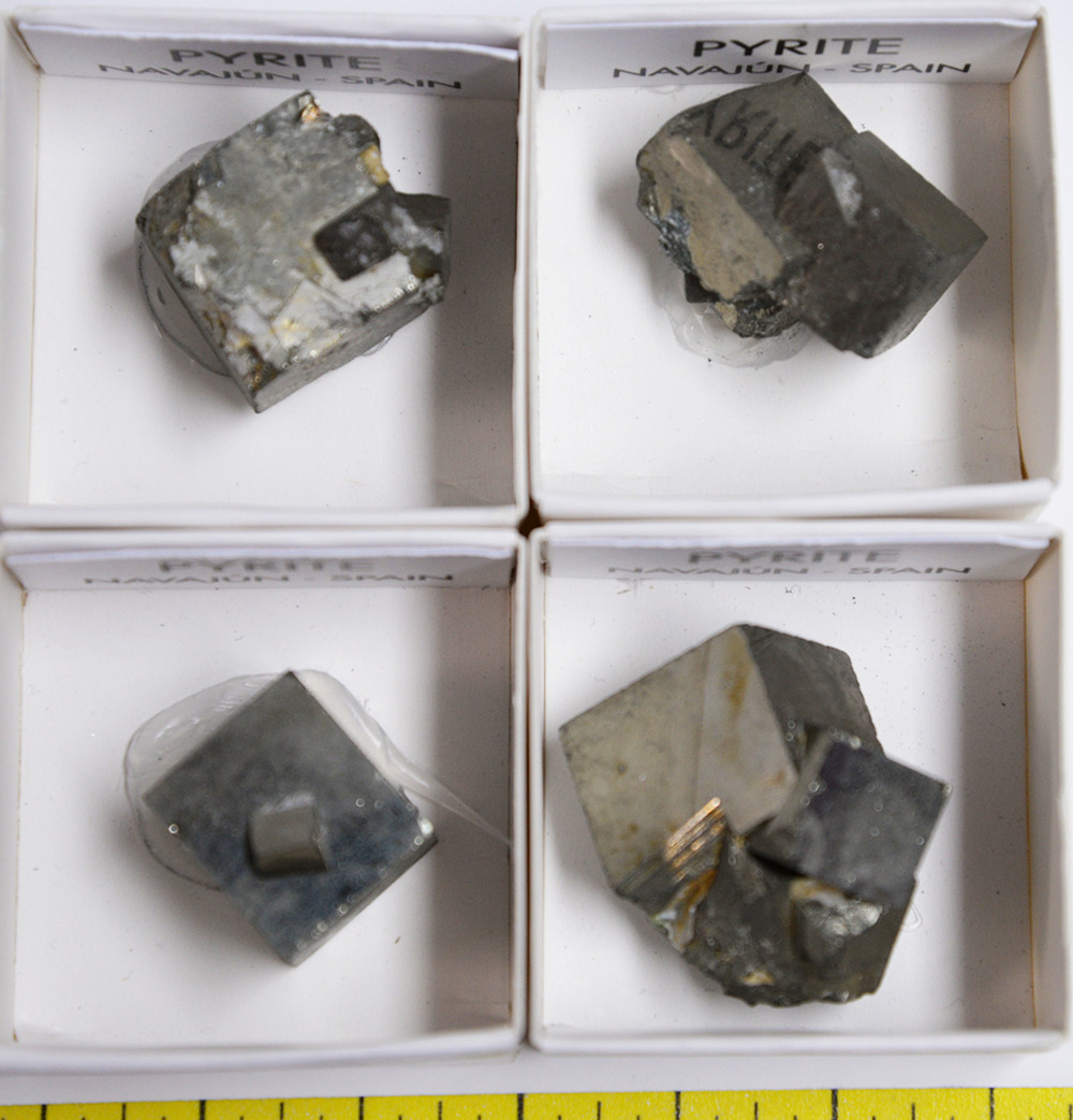 PYRITE CUBE CRYSTALS, TWINNED (1/2