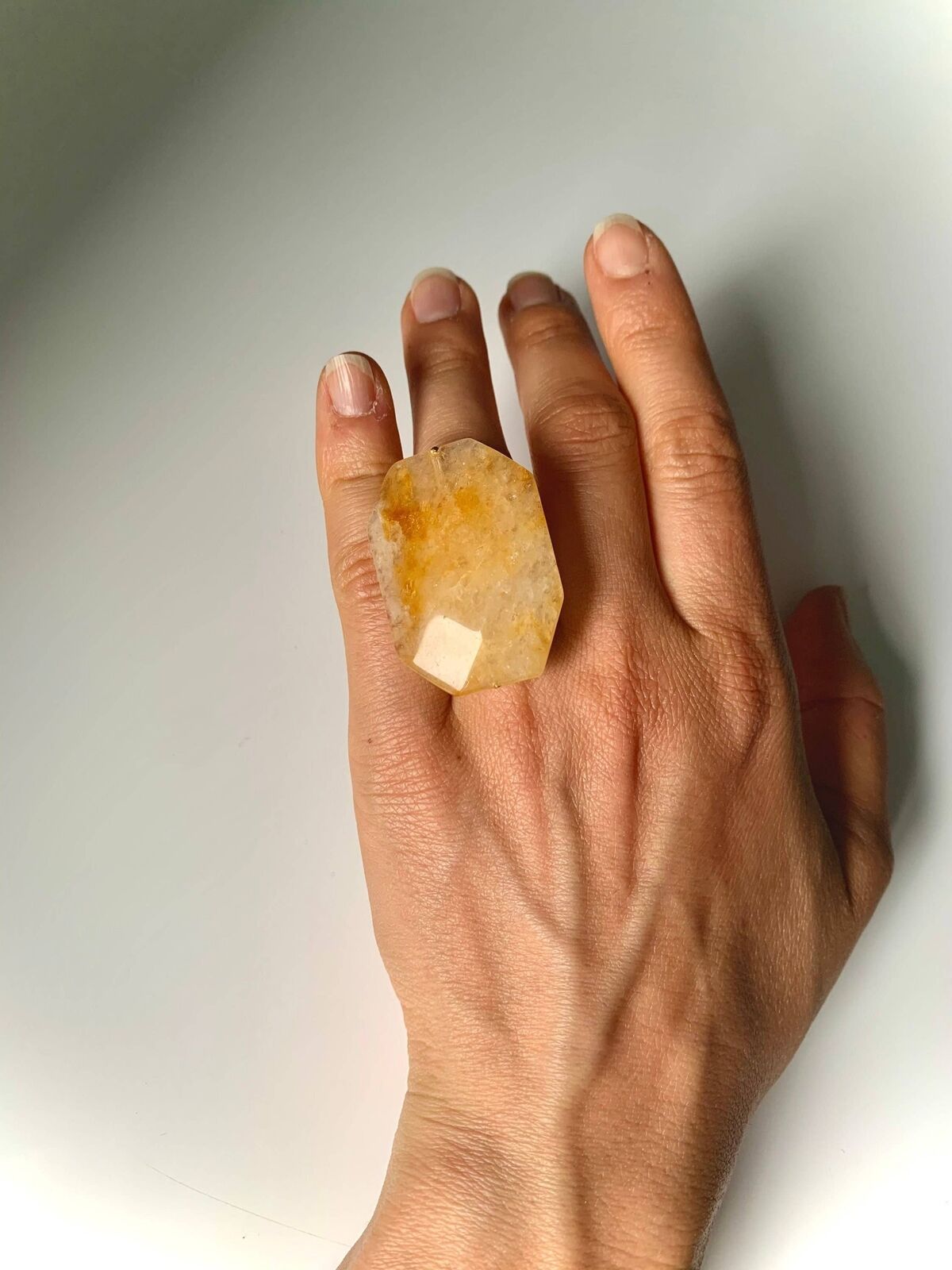 MAGNUM Honey Jade Ring | 24k GP I Adjustable