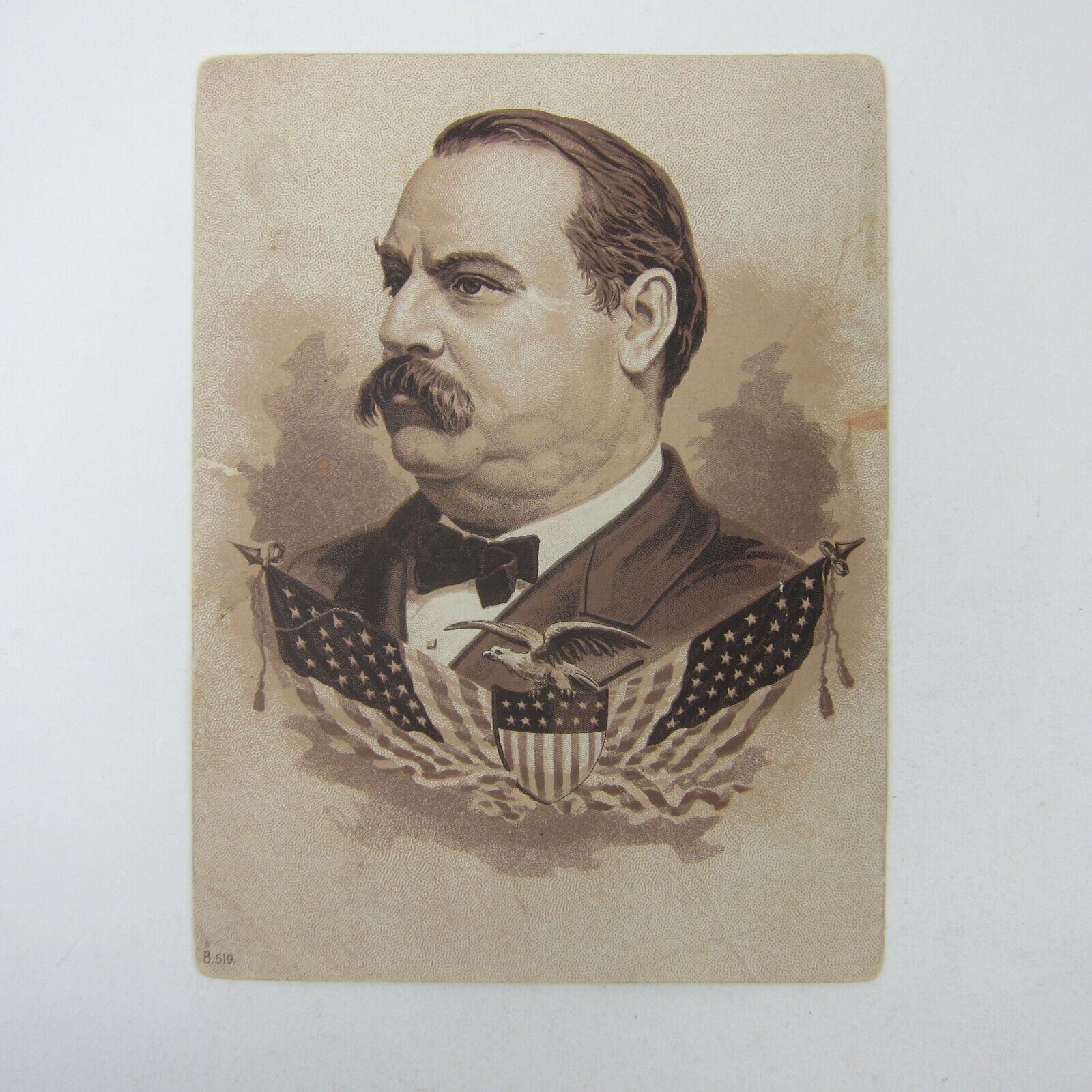 Grover Cleveland Portrait 1888 Presidential Election Campaign Print Antique RARE