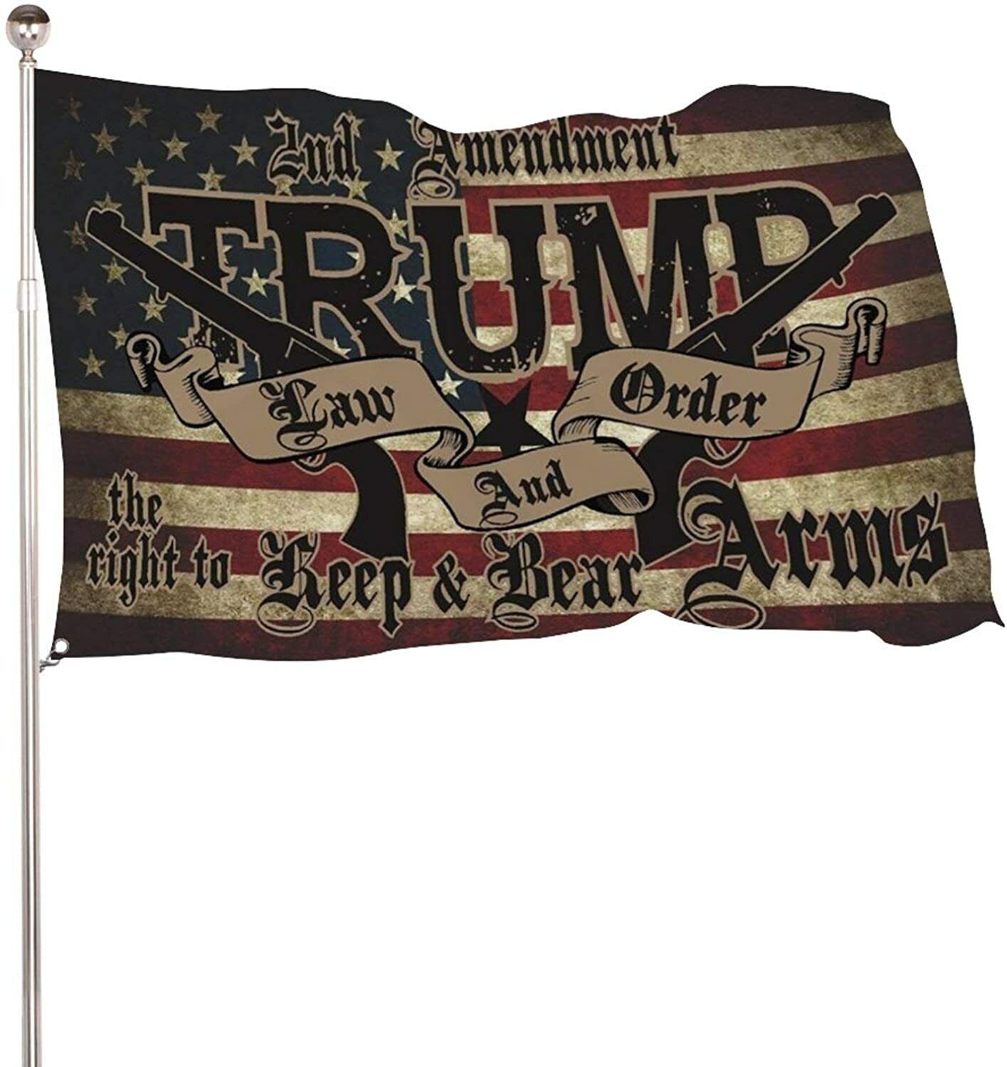 2nd Amendment Trump Law And Order The Right To Keep & Bear Arms 3Ft x 5FT
