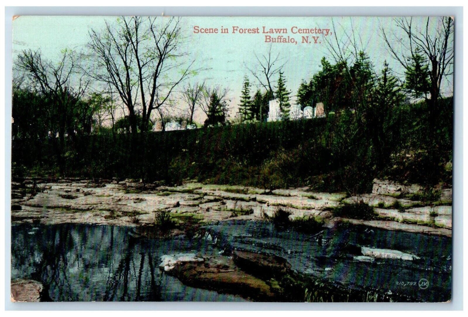 1910 Scene In Forest Lawn Cemetery Buffalo New York NY Posted Antique Postcard