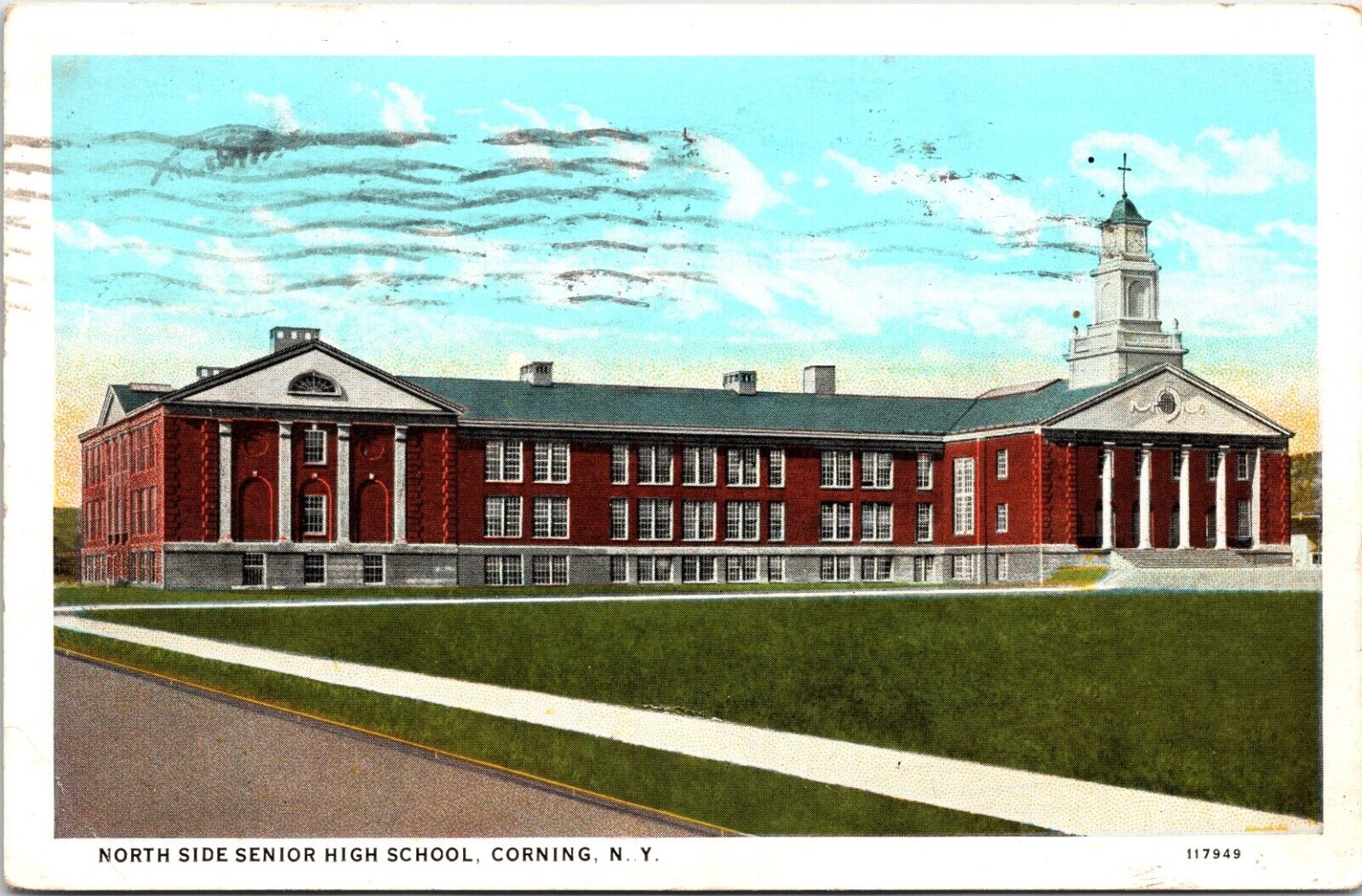 Corning NY-New York, North Side Senior High School, Vintage Postcard