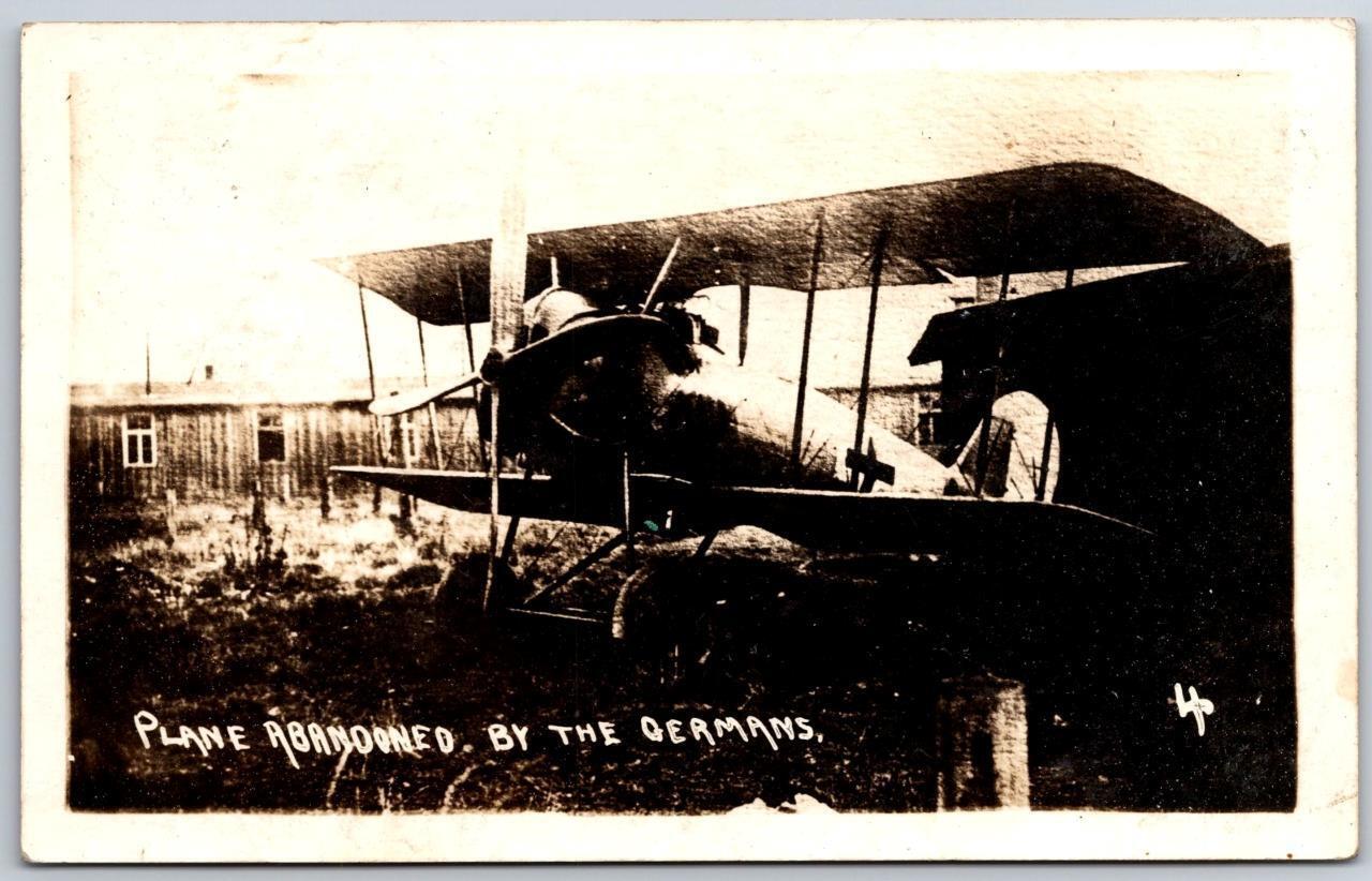 GERMAN FOKKER AIRCRAFT AIRPLANE WWI RPPC Postcard PLANE ABANDONED BY GERMANS