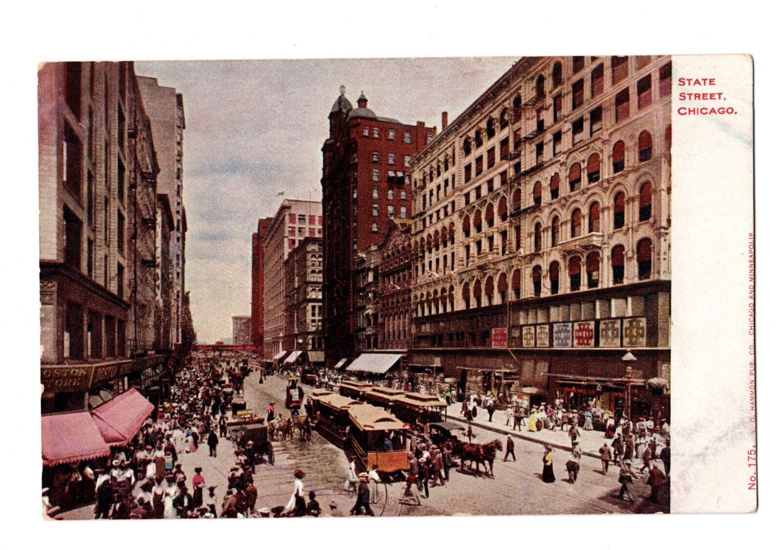 Vintage postcard, State Street, Chicago, Illinois, undivided back