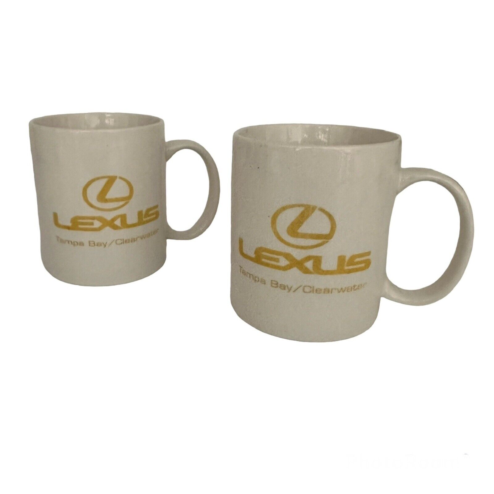 Lexus Coffee Tea 2 Mugs Ceramic White With Gold Logo Tampa Bay Clearwater FL