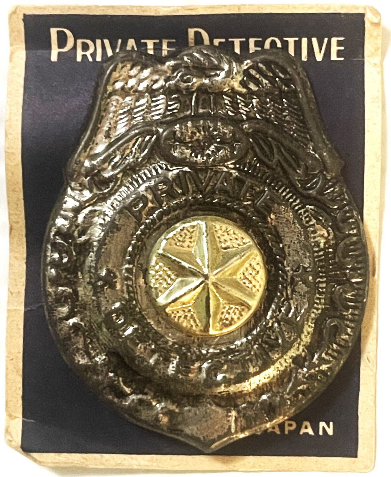 Vintage 1950s Tin Special Police - Private Detective Badge on Original Card