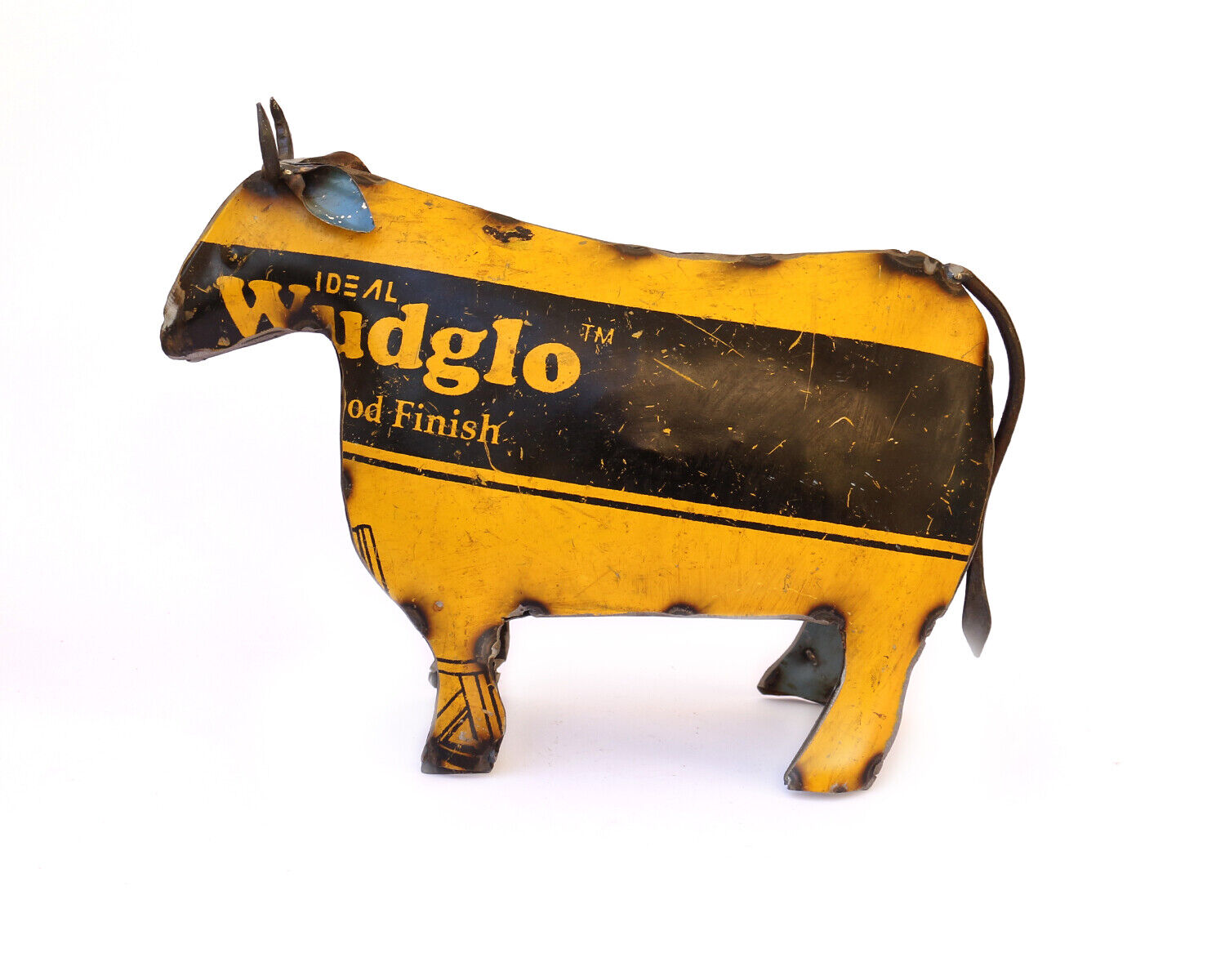 De Kulture Handcrafted Recycled Iron Cow Decorative Collectible Garden Figurine