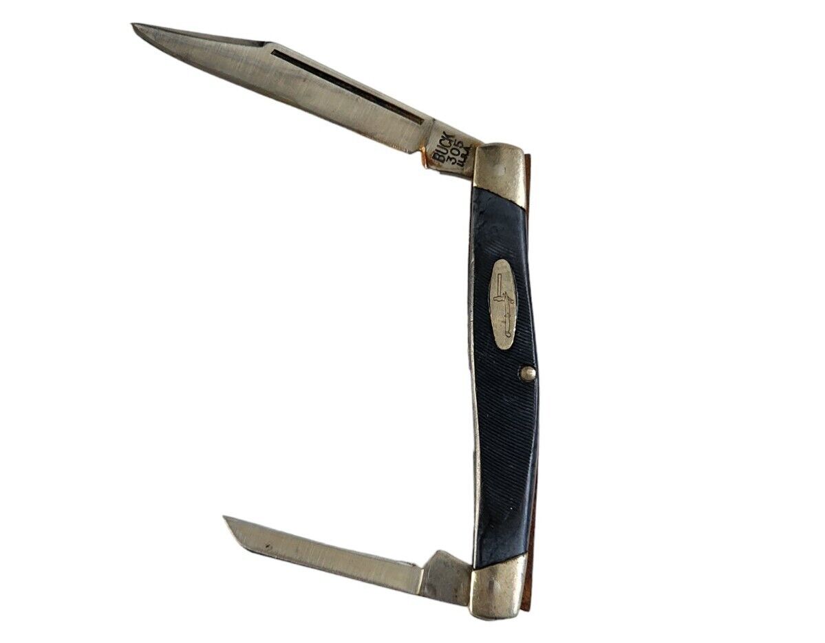 BUCK (305) USA 2 Blade Navy Blue Derlin Handle Pocket Knife
