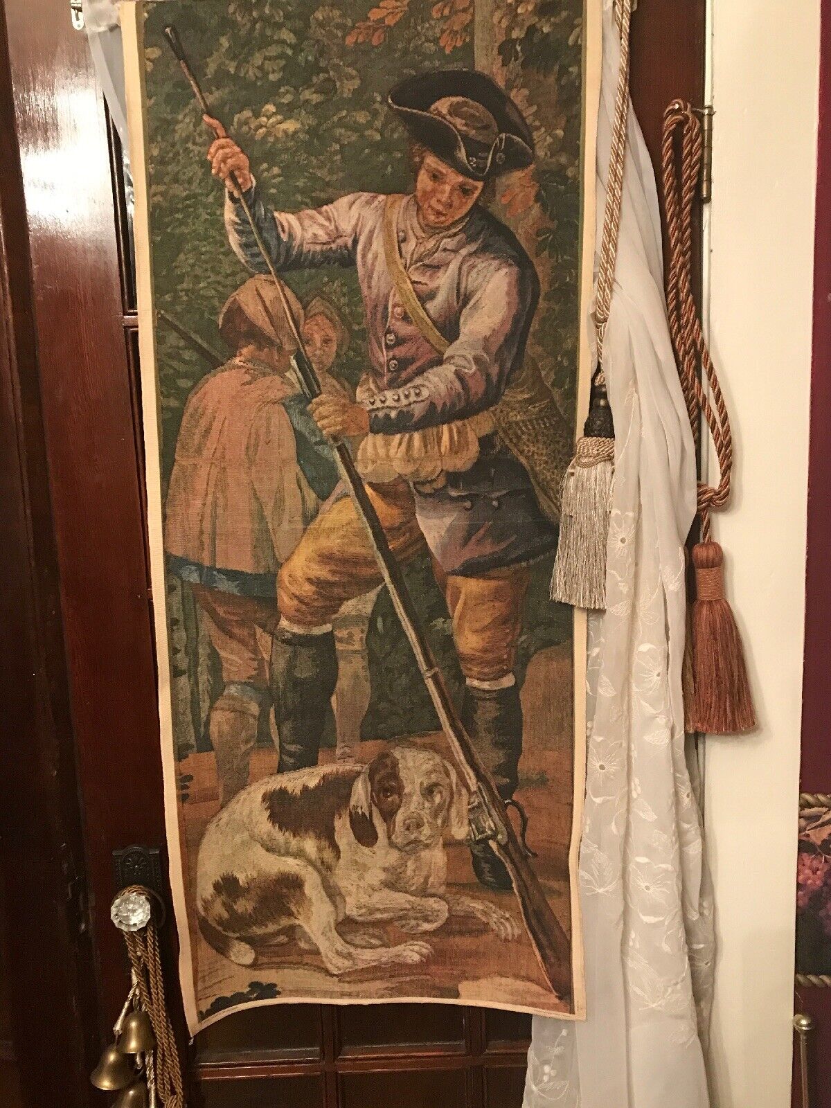  Vintage Colonial/Early American Rare/CacciatoreTapestry/One Of Kind/Mint Cond
