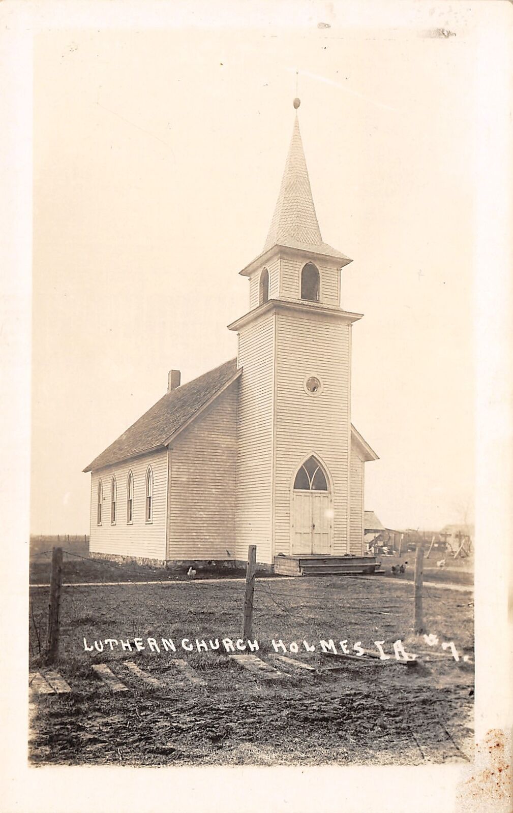 Holmes-Eagle Grove-Clarion IA Lutheran Church in the Country~c1913 RPPC