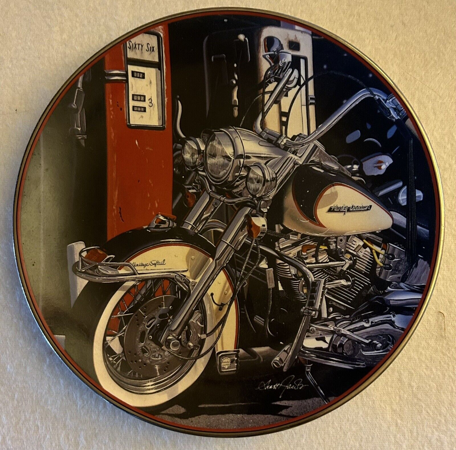 LIMITED EDITION FRANKLIN MINT HARLEY DAVIDSON HERITAGE SOFTAIL CLASSIC PLATE