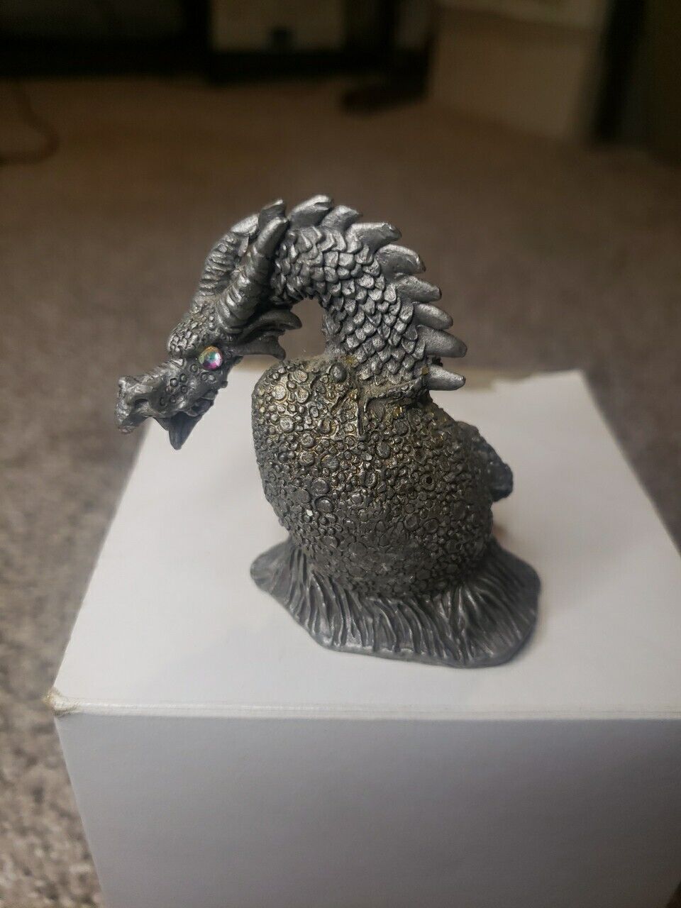 Rawcliffe Pewter Figurine Dragon Hatching from Egg 
