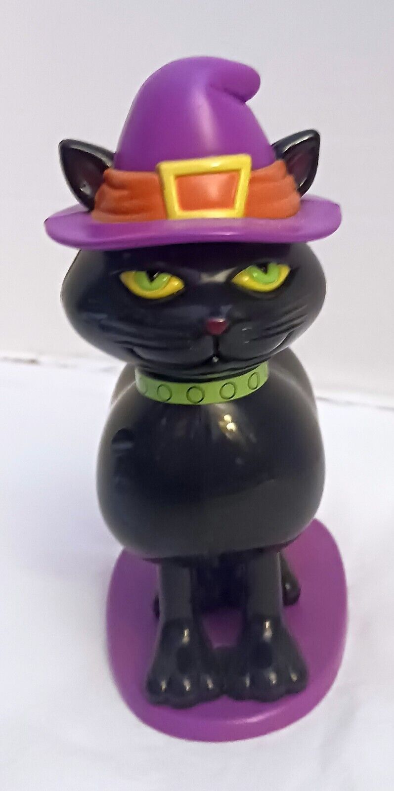 Black Cat Wearing Witch Hat Candy Pooper Halloween Decoration