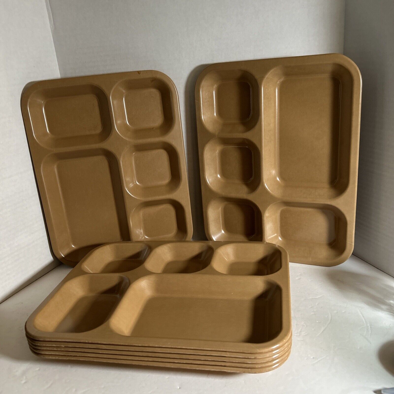 7 Halsey Melamine 1979 U.S. Military Divided Mess Dinner Camping RV Food Tray