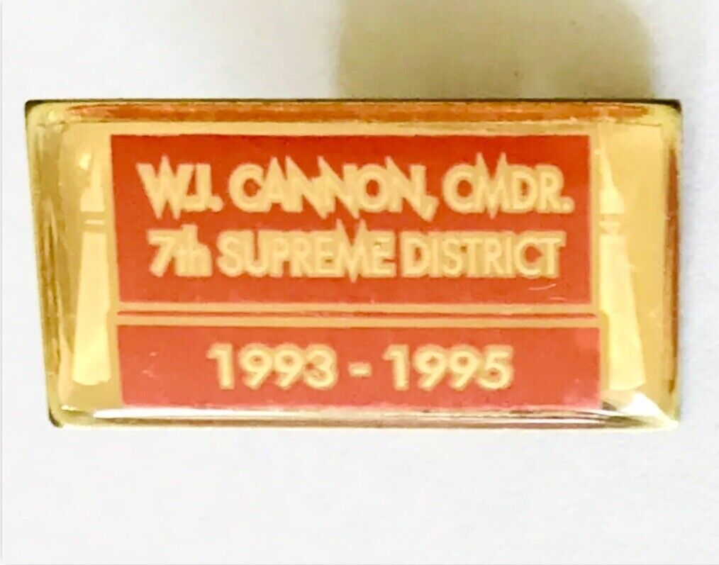 WJ Cannon Commander Supreme District VFW Military Pin Badge Rare Vintage (F5)